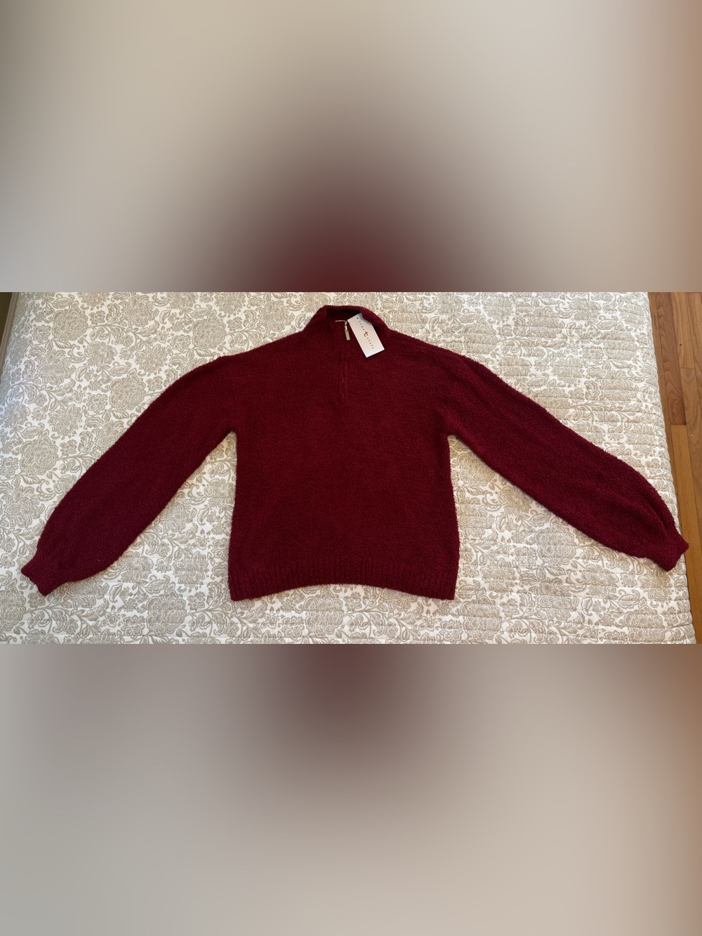 True Craft Balloon Sleeve Dark Burgundy, Light & SupetSoft Sweater Top W XS, NWT